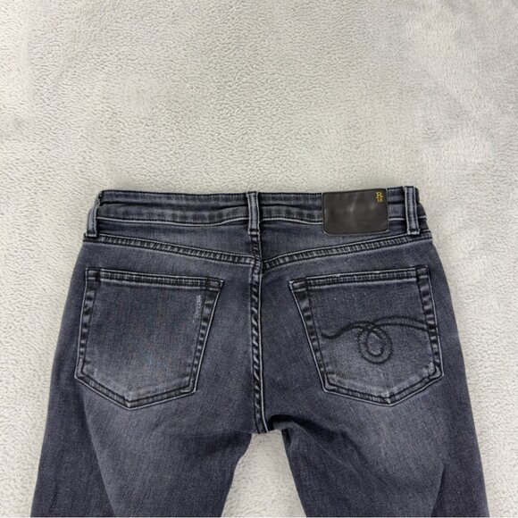 R13 Jeans Women's Size 24x28 Kate Skinny Black Denim Jeans Made in Italy - Picture 13 of 13
